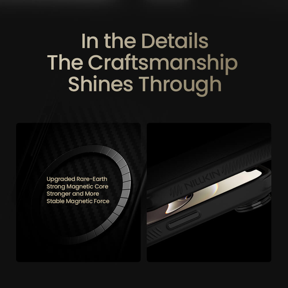 Чехол-крышка NILLKIN для Apple iPhone 16e (iPhone SE 2025, iPhone SE 4) (серия CarboProp Magnetic MagSafe Aramid fiber Cover version)